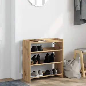 Berkfield Shoe Rack Artisan Oak 60x25x62 cm Engineered Wood