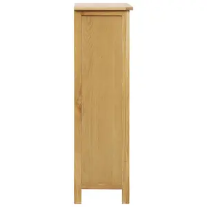 Berkfield Shoe Cabinet 76x37x105 cm Solid Oak Wood