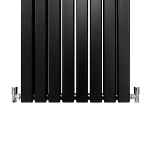 Designer Flat Radiator - 1600 x 560mm - Black