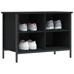 Berkfield Shoe Cabinet Black 69x35x50 cm Engineered Wood