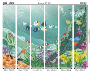 Origin Murals Under The Sea Adventure Green Matt Smooth Paste the Wall Mural 300cm wide x 240cm high