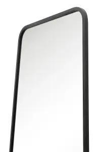 MirrorOutlet The Coartans Black Metal Isoscelles Trapezoid Shape Framed Wall Mirror with arched bottom 200CM X 95CM