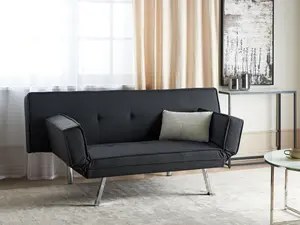 Beliani Scandinavian Sofa Bed BRISTOL Black