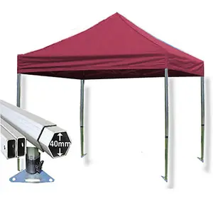 3m x 3m Extreme 40 Instant Shelter Pop Up Gazebos Frame & Canopy - Burgundy