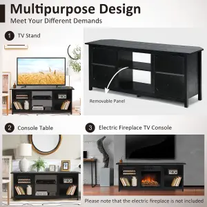 Costway TV Stand for TVs up to 65 Inches Wooden Modern TV Console Table W/6 Open Storage