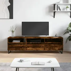 Berkfield TV Cabinet Smoked Oak 150x30x44.5 cm Engineered Wood