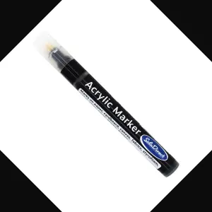 Acrylic Paint Marker Pen Permanent for Stone Leather Fabric Plastic (Black)