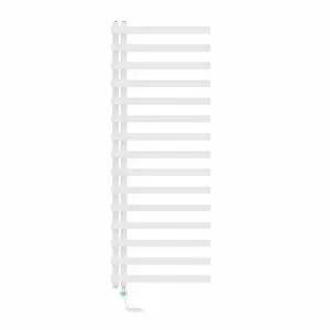 Rinse Bathrooms Minimalist 1600x600mm 800W Electric Thermostatic Bathroom Heated Towel Rail Radiator with Timer White