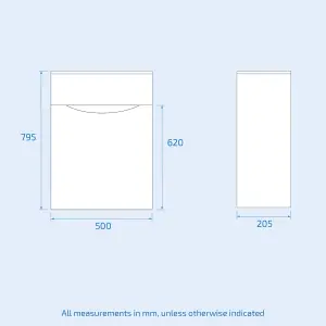 Nes Home Dwight 500mm WC Unit Grey & Rimless Back To Wall Toilet Flat Pack