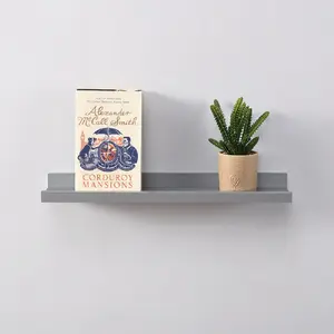 2 Piece Floating Shelf Grey / 4cm H x 48cm W x 10cm D