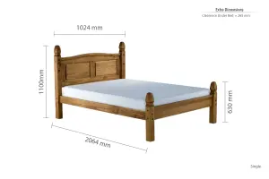 Birlea Mexican Low End Single Bed Pine