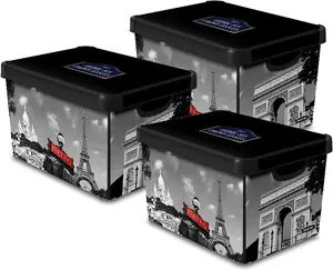 Curver 22L Deco Paris Themed Storage Boxes