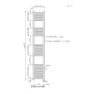 Right Radiators Prefilled Thermostatic Electric Heated Towel Rail Curved Bathroom Ladder Warmer - Chrome 1800x300 mm