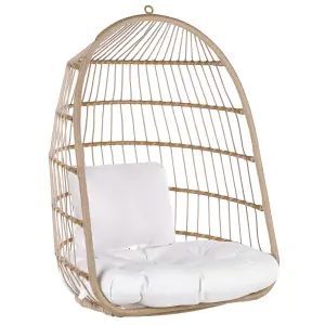 Hanging Chair with Stand ALLERA PE Rattan Beige