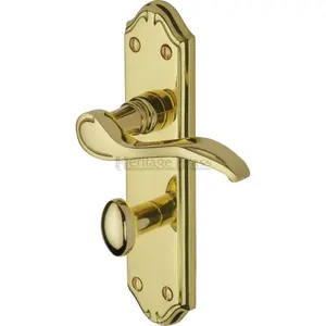 Heritage Door Handle for Bathroom Verona Small Design (Set of 2) Polished Brass