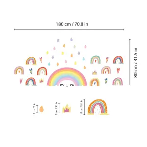 Walplus Combo Kids - Colourful Rainbows Collection Wall Sticker PVC