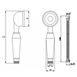 ENKI Chrome Traditional Brass Handheld Shower Head & Hose EH002