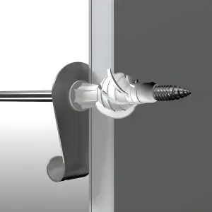 Corefix One Wall Hook. Nickel Finish. 2pk with universal fixings