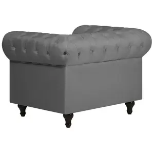 Fabric Living Room Set Grey CHESTERFIELD Big