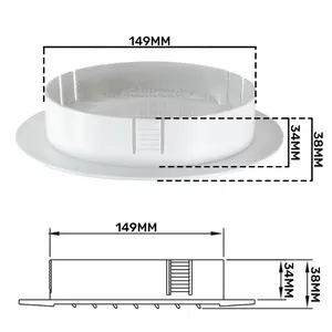 150mm round White Air Vent Grille/Duct Covers with Fly Screen/Anti-Insect Mesh,push fit