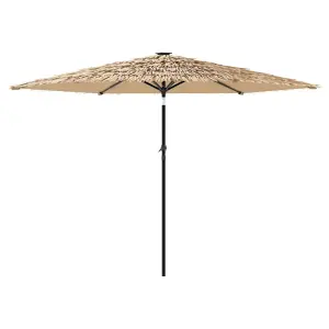 Berkfield Garden Parasol with Steel Pole Brown 288x288x225 cm