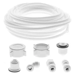 SPARES2GO Water Supply Pipe Tube + Fridge Connector Kit for American Style Double Fridge / Refrigerator (1/4" Pipe)