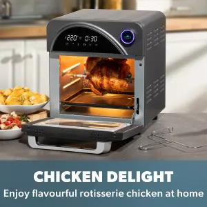 Daewoo XL Rotisserie Air Fryer 14.5 Litre Digital Oven SDA2519GE Silver