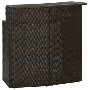 Berkfield Garden Bar Table Brown 120x55x110 cm Poly Rattan