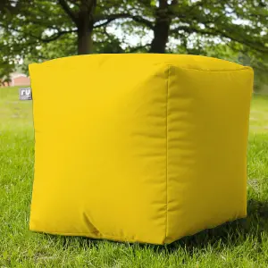 rucomfy Outdoor Water Resistant Cube Beanbag - Yellow