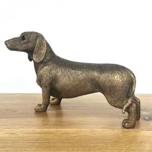 Dachshund figurine from the Leonardo Reflections Bronzed range, gift boxed.