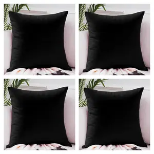 Nayelee Square Throw Pillow Cover (Set of 4) Black