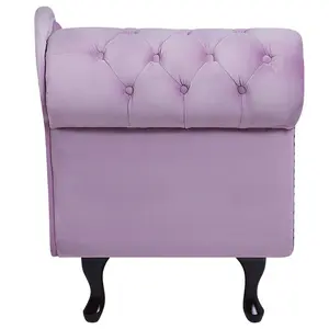 Left Hand Chaise Lounge Velvet Light Violet NIMES