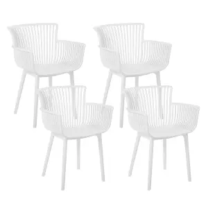 Set of 4 Garden Chairs PESARO White