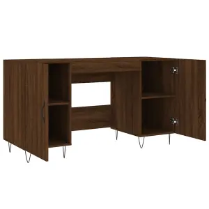 Berkfield Desk Brown Oak 140x50x75 cm Engineered Wood