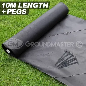 5m x 10m Non Woven Garden Boarder Weed Control Fabric + 50 Pegs