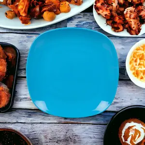 URBNLIVING 3cm Height Blue 6 Plastic Side Plates