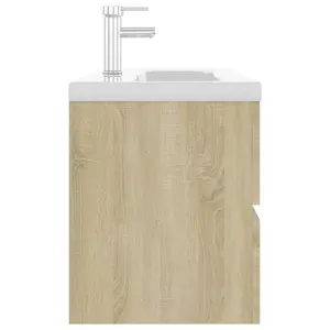 Berkfield Sink Cabinet with Built-in Basin Sonoma Oak Engineered Wood