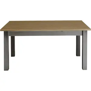 Pine Solid Wood Dining Table Grey / Brown / 78cm H x 120cm L x 78cm W