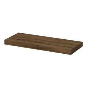 GoodHome Cusko Walnut effect Rectangular Floating shelf (L)60cm x (D)23.5cm