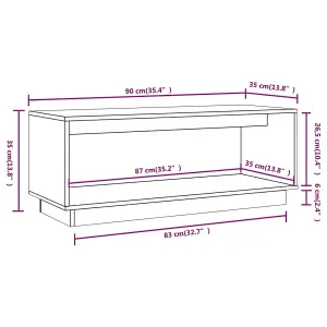 Berkfield TV Cabinet Black 90x35x35 cm Solid Wood Pine