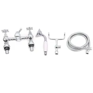 Rinse Bathrooms Victoria Bath Handheld Bathroom Shower Taps Ceramic Dual Lever