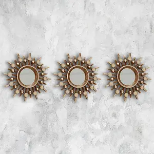 3pc Bronze Effect Hanging Mirror Set