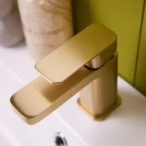 Flode Glan Mono Basin Mixer Tap Brushed Brass