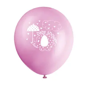 Unique Party 12 Inch Umbrellaphants Baby Shower Balloons Pink (One Size)