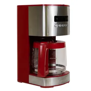 Kenmore Drip Coffee Maker Machine, 1.8L Filter Coffee Machine with Timer Red