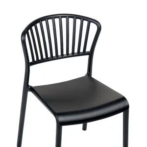 Set of 4 Garden Chairs GELA Black