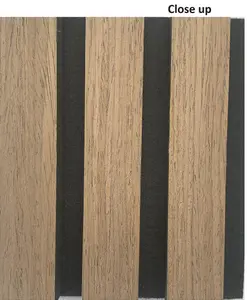 Light Walnut Acoustic 3D Timber Oak Slatted Wall Panel - 2400x600 - Natural Decor