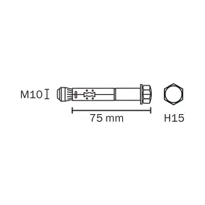 Diall M10 Carbon steel Zinc-plated Sleeve anchor (L)75mm, Pack of 4