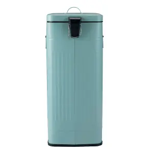 Charles Bentley 30L Steel Square Retro Kitchen Pedal Waste Bin Heritage Green