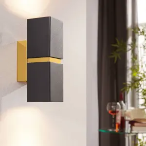 EGLO Passa LED Black/Gold Wall Light